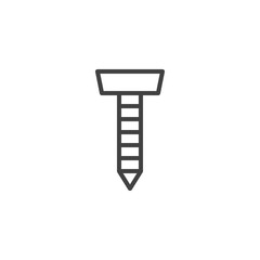 Screw outline icon. linear style sign for mobile concept and web design. bolt simple line vector icon. Symbol, logo illustration. Pixel perfect vector graphics