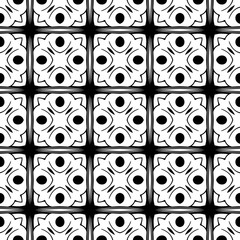 Abstract geometric seamless black and white pattern. Template for design. Vector illustration