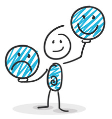 Sticky / Strichmännchen - Feedback, Positiv, Negativ, Smily