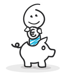 Sticky / Strichmännchen - Geld, Sparen, Investieren, Rente