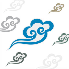 Vector Chinese cloud pattern
