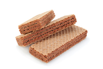 Brown wafers stick on white