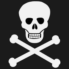 Crossbones / death skull, danger or poison flat icon for apps and websites