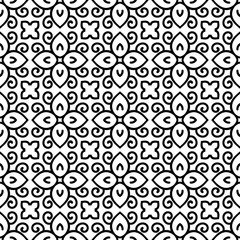 Abstract geometric seamless black and white pattern. Template for design. Vector illustration
