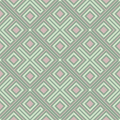 Geometric green seamless background with pink elements