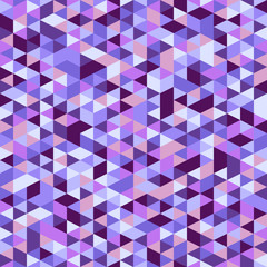 Randomly colored seamless triangle pattern. Trendy violet hues. Abstract geometric vector background.