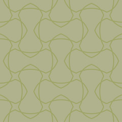 Olive green geometric ornament. Seamless pattern