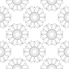 Fototapeta na wymiar Gray floral seamless design on white background