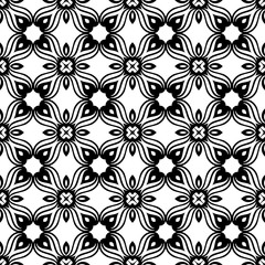 Abstract geometric seamless black and white pattern. Template for design. Vector illustration