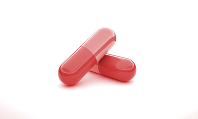 Two pills isolated 3d illustration