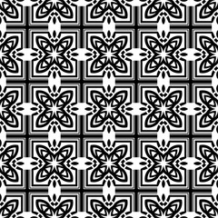 Fototapeta na wymiar Abstract geometric seamless black and white pattern. Template for design. Vector illustration