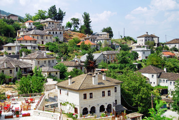 Panoramic view of Aristi village. Zagoria area, Epirus region, northwestern Greece.
