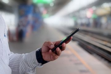 Businessman using smartphone