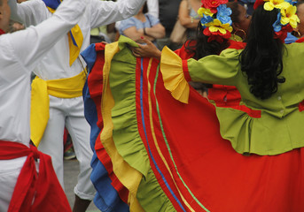 Danza tradicional de Colombia - obrazy, fototapety, plakaty