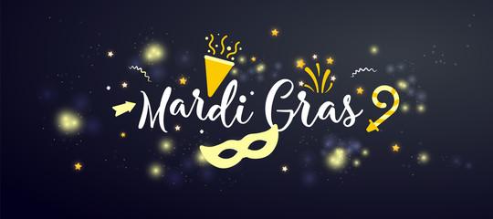 Mardi gras Carnival colorful poster. V ector illustration