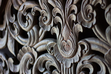 Thailand traditional wood art pattern