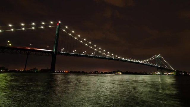 Timelapse of the Detroit Ambassador Bridge at Night