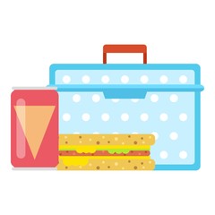 Lunch box concept icon, flat style