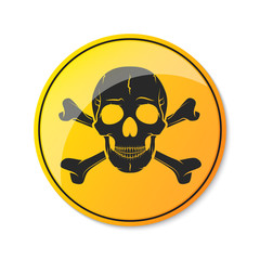 Skull and crossbones, warning icon. Vector illustration.