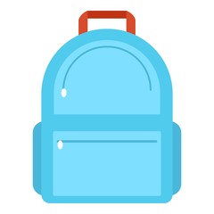 Backpack icon, flat style