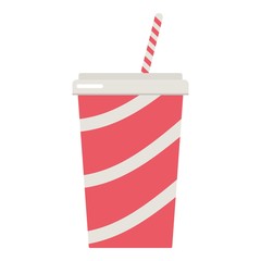 Soda cup icon, flat style