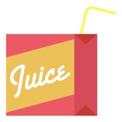 Juice box icon, flat style
