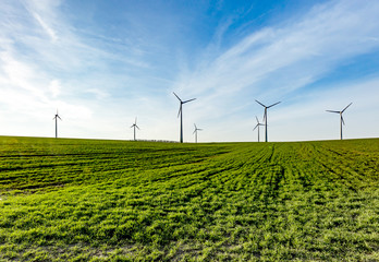 Landscape with wind turbines