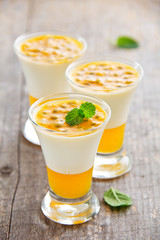Panna cotta with passion fruit.