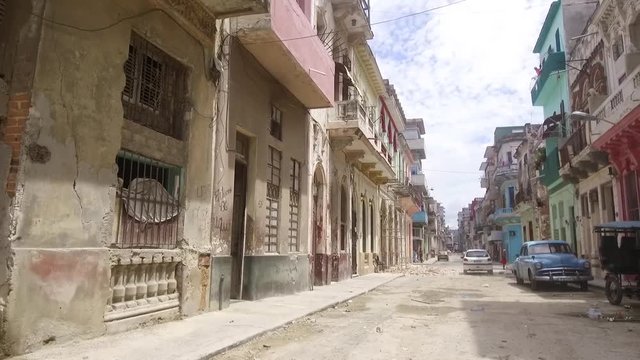Walking through destruction in Havana, Cuba