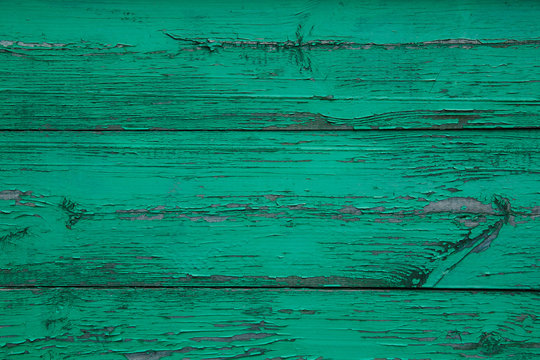 Vintage Green Painted Old Wood Plank Texture