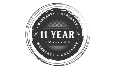 11 years warranty icon vintage rubber stamp guarantee