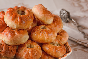 Delicious homemade pies with meat and potatoes