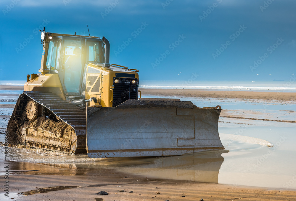 Wall mural bulldozer en gros plan.