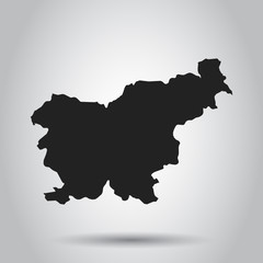 Slovenia vector map. Black icon on white background.