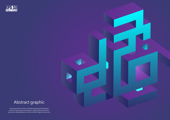 Abstract background with impossible figure. Eps10 vector illustration.