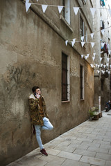 young man at barcelona streets