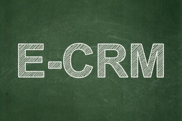 Fototapeta na wymiar Business concept: text E-CRM on Green chalkboard background