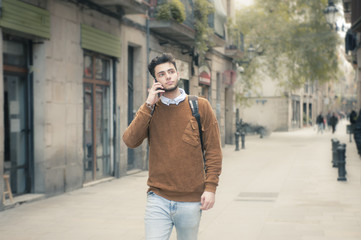 Fototapeta premium young man at barcelona streets
