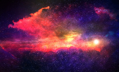 Cosmic Galaxy Background with nebula, stardust and bright shining stars