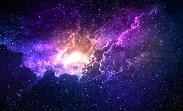 Fototapeta Cosmic Galaxy Background with nebula, stardust and bright shining stars