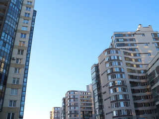 Fototapeta premium view of residential buildings at a large angle
