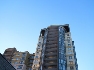 view of residential buildings at a large angle