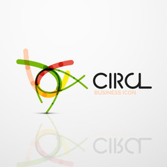 Abstract swirl lines symbol, circle logo icon