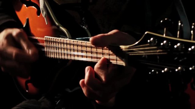 Mandolin Playing, Close Up