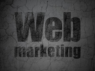 Web design concept: Black Web Marketing on grunge textured concrete wall background