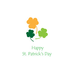 Fototapeta premium Vector simple illustration of Patricks Day clover symbol