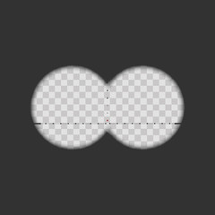 View from the binoculars on transparent background. Vector.