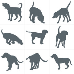 Vector dogs silhouettes