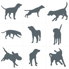 Vector dogs silhouettes