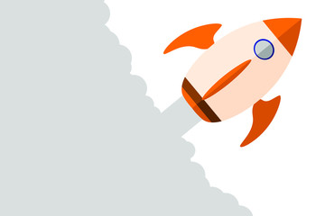 Obraz premium Illustration of a rocket going up into space